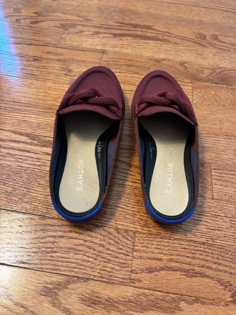 Rothy's The Braid Loafer Mule Burgundy Knit Retired Style Size 6.5